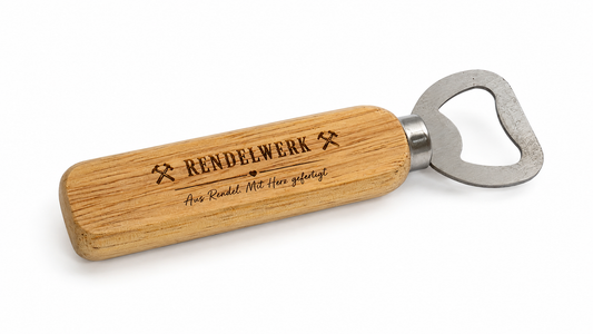 Personalisierter Flaschenöffner aus Holz mit individueller Gravur